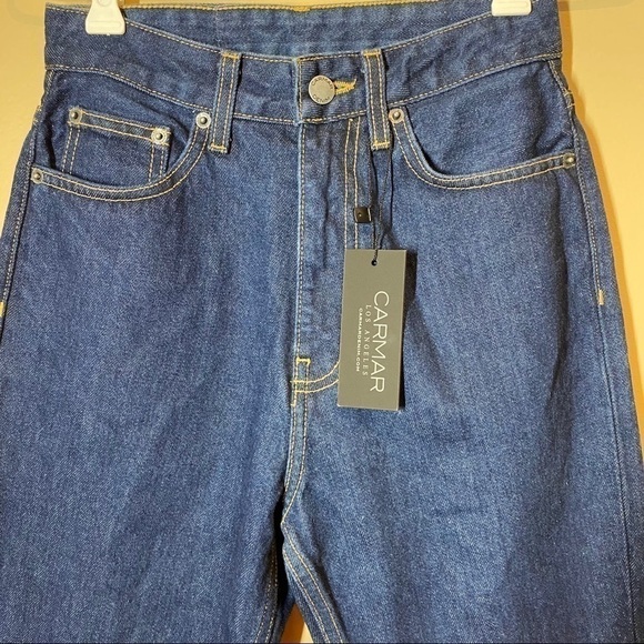 Nwt Carmar Sebastian High Waisted Raw Hem Jeans - Picture 10 of 12